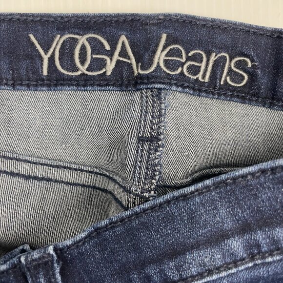 YOGA JEANS Chloe Classicβ Straight Jeans / Victoria Dark Wash Stretch Frayed 25 - Picture 12 of 12